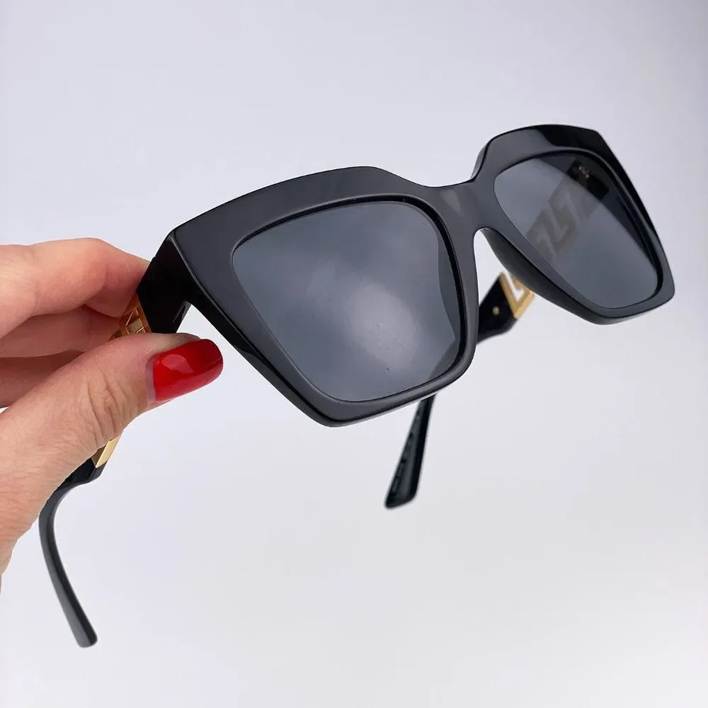 Versace VE4418 GB1/87 Sunglasses Black Gray Square Women - Picture 9 of 10